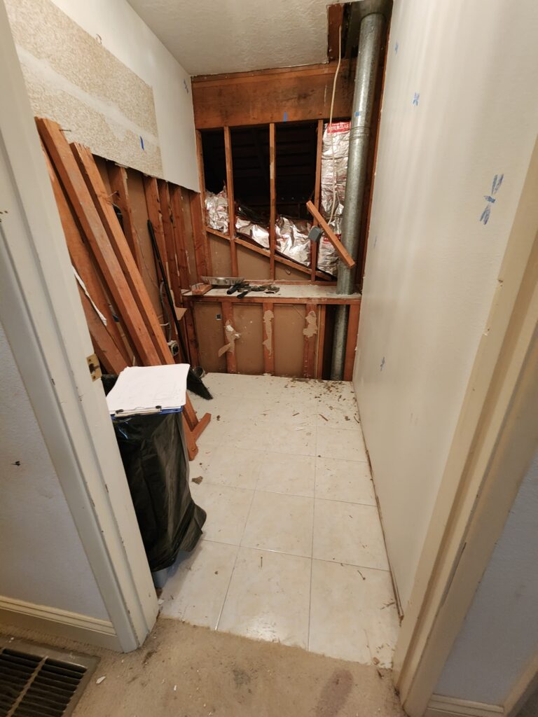 demo completed, new floor installed, ready to frame outlarge rear cubby